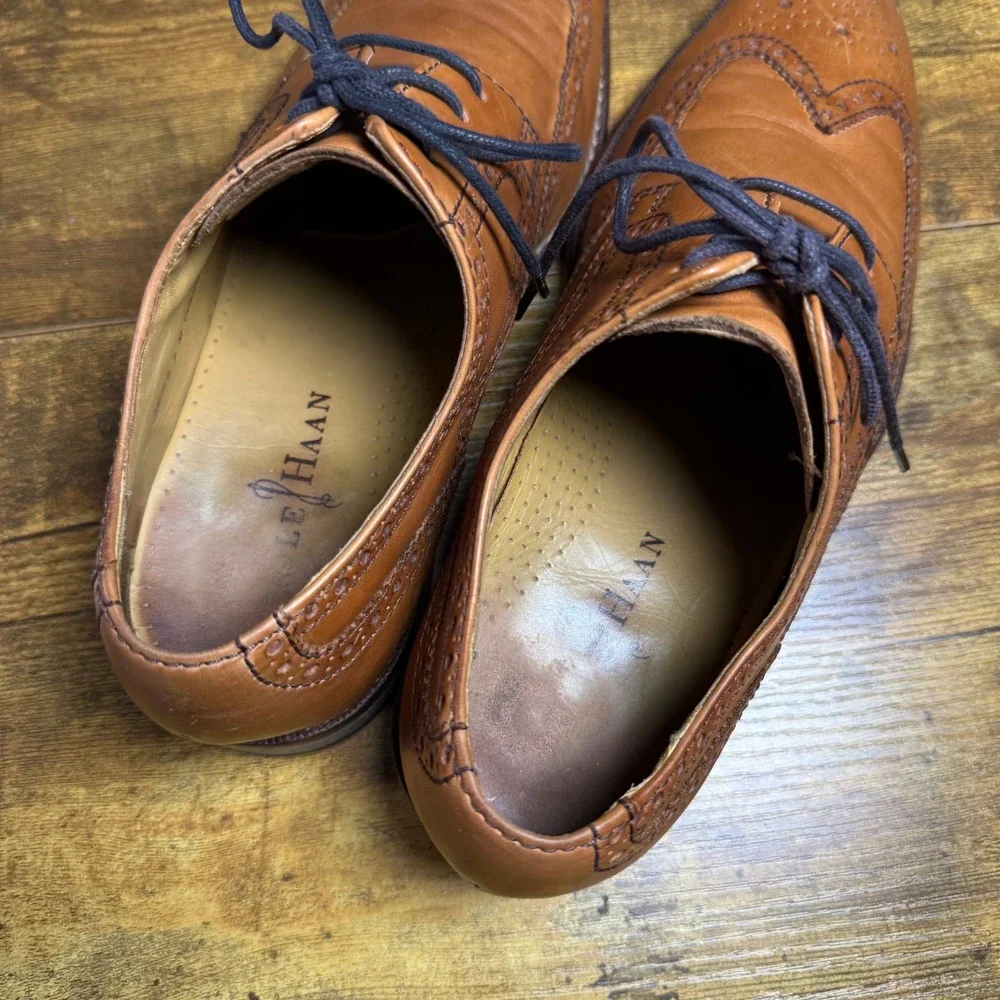 Cole Haan Air Madison C09303 Tan Leather Wingtip Oxford Mens 8 M